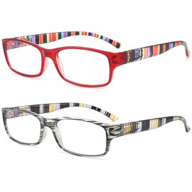 Reading Glasses Blue Light Blocking - 2 Pairs Lightweight Computer Readers for Women Men +3.0 Anti-Blue Eyeglass Glasses