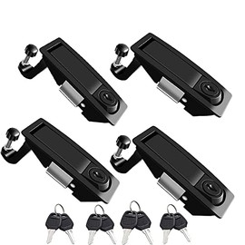 4Pcs Compression Latch Lock Trigger Latch Lock Compression Latches Flush Mount Zinc Alloy Adjustable Lever Hand Operated Black