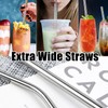 Pack of 8 Stainless Steel Straws, Reusable, Bubble Tea Straws,