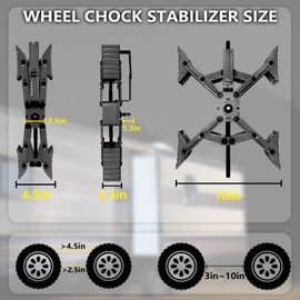 RVPNR Camper X-Shaped Wheel Chock Stabilizer, RV Stabilizer Wheel Chock Scissor, X Chocks Wheel Stabilizer for Travel Trailer Allow Drill Adjust with Hex Socket, Tool Kit and Password Locks-Black