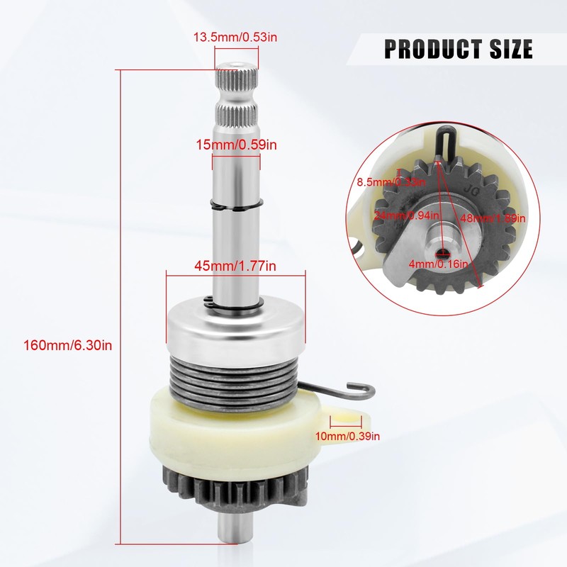 Wai Danie Kick Start Shaft Gear Parts Spindle Compatible with