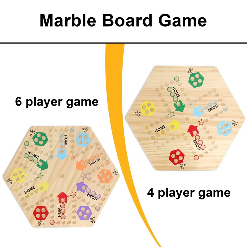 Medikaison Original Marble Game Wahoo Board Game Double Sided Painted