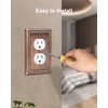 TREEWELL 6-Pack Duplex Outlet Cover Plate, Antique Copper Metal Wall