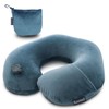 Inflatable Travel Neck Pillow for Airplane Train Car Washable Pillowcase