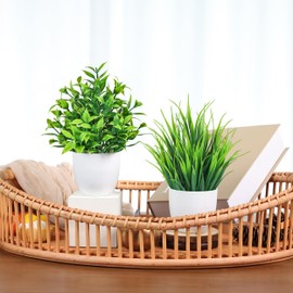 4 Pcs Fake Plants Small Faux Plants for Bathroom Decor Accessories