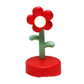 Mini LED Desk Lamp, Cute Flower Table Lamp, LED Night Light, Flower Shape, Desk Decoration, Bedside Lamp, Portable Reading Table Night Lamp, Desk Lamp for Children, (Red)