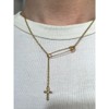 Stainless Steel Cross Pendant Necklace Cute Cross Safety Pin Necklace