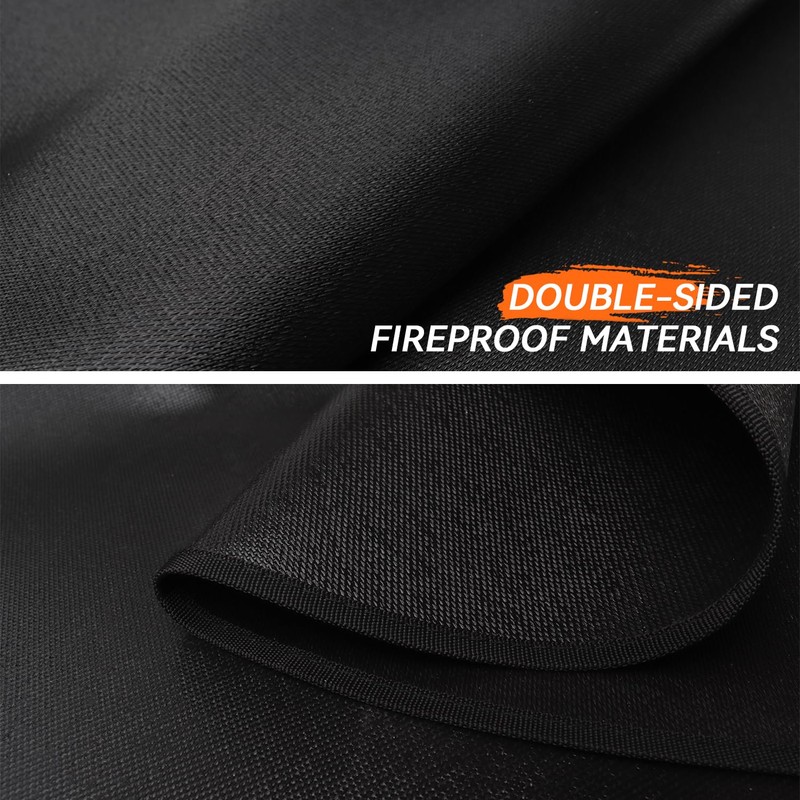 rumlick Fireplace Mat - 24"x42" Double-Sided Fireproof Waterpoof Hearth Rugs,