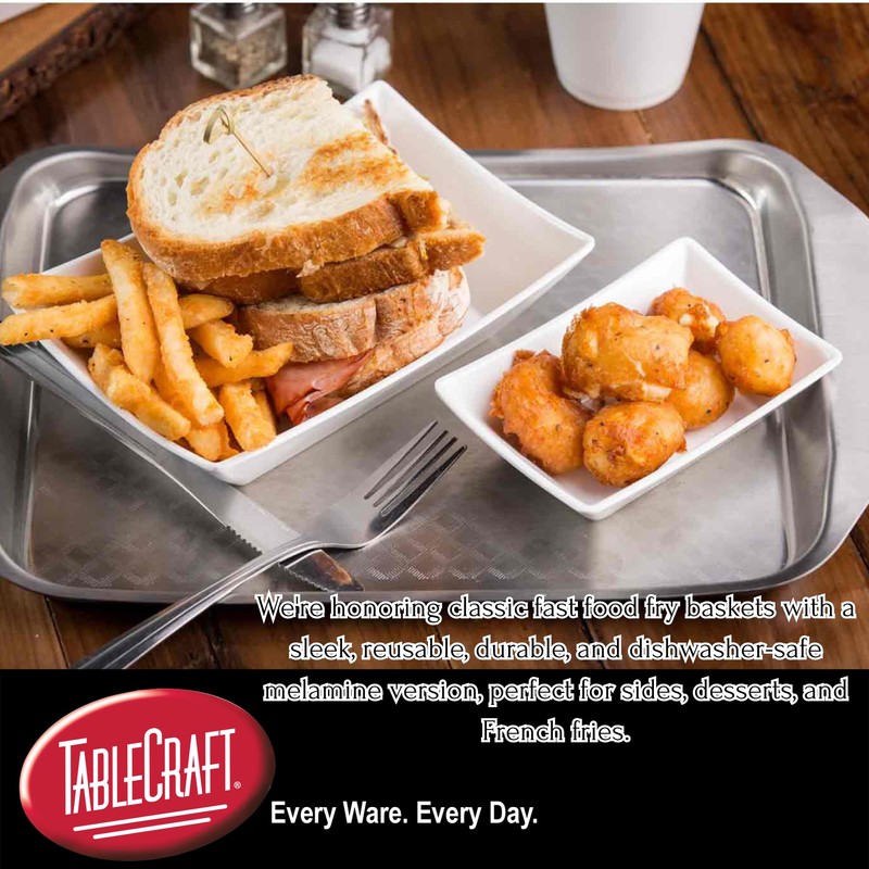 TableCraft 20029BK Better Burger Collection Large Fry Tray, Black Melamine,