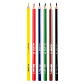 Kores - Kolores: 6 Coloured Pencils for Kids, Beginners and Adults with Soft Lead and Triangular Shape, School Supplies, Set of 6 Assorted Colours