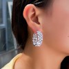 CWWZircons Luxury Double Sided Cubic Zirconia Hoop Earrings, Big Round
