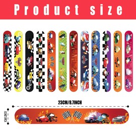 RFJYGWQM 24PCS Car Slap Bands for Kids Party Bags,Car Wristbands, Animal Slap Bracelets Fun and Car Slap Wrist Bands with 12 Patterns for Kids Gift Party Favours