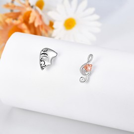 Phantom of the Opera Earrings Sterling Silver Phantom of the Opera Mask Stud Earrings Jewellery Valentine's Day Gifts for Women Theater Actors