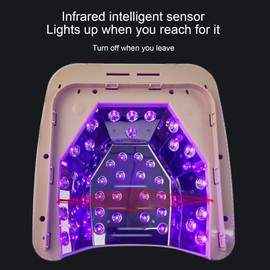 HURRISE LED Nail Polish Lamp, Fast Curing Dryer with 36pcs Lamp Beads, LED Nail Lamp Gold Smart Sensor Quick Drying Nail Dryer for Home Salon (US Plug 100 to 240V)