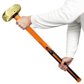 WEDO Brass Sledge Hammer 8lb, Club Hammer with Fiberglass Handle, Drilling Hammer, Flat Hammer, Die-Forged, Corrosion Resistant, 28" Length