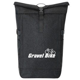 Huuraa Messenger Backpack Gravel Bike Bicycle Gift 30-44 Litres Black Melange Roll-Top Fairtrade Gravel Bike Gift Idea