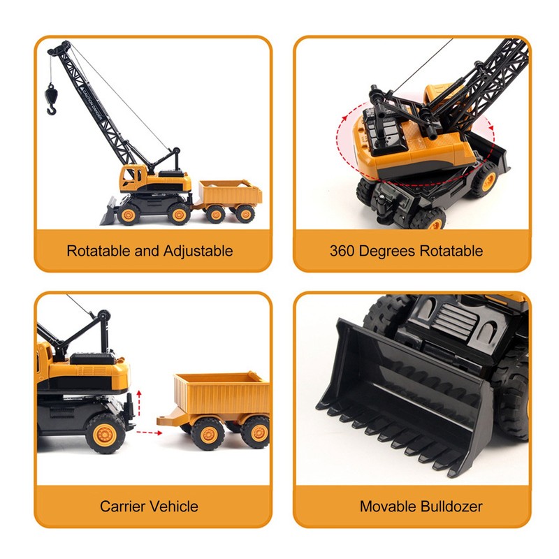 Crane Truck Toy 1:55 Strong Alloy Plastic Hand Eye Coordination