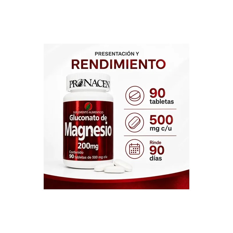 Magnesio (gluconato - 90 Tabletas) Pronacen