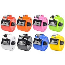 Anlising 8 x Hand Counter, 4-Digit Counter, Mechanical Click Counter, Metal Counter, Clicker Counter, Hand Counter, 4-Digit Counter, for Counting, Coaching, Golf, Fishing (8 Colours)