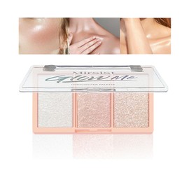 Highlighter Powder Palette Highly Pigmented Shimmer Formula Highlighter Make-up Palette Facial Bronzers Illuminator Palette Highlighter Baked Waterproof Long Lasting Brilliant Lighten Skin Color