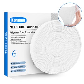 Konmee Tubular Bandage Elastic Net Wound Dressing Elastic Dressing Retainer Tubular Stretch Elastic Gauze Bandage, Size 6 for Knee, Calf and Ankle