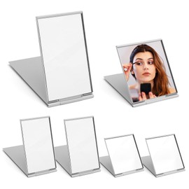 APOMOONS 6 Stück Taschenspiegel Klein, Kleiner Spiegel mit Aluminiumschale Ultradünner Taschenspiegel Klappbar Reisespiegel Klappspiegel Kosmetikspiegel für Reisen, Schule, Camping und Make-up, Büro