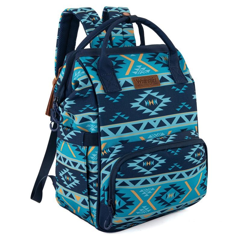 Wrangler Western Diaper Bag Aztec Backpack Organized Daypack-Cowgril Fashion:_Brown
