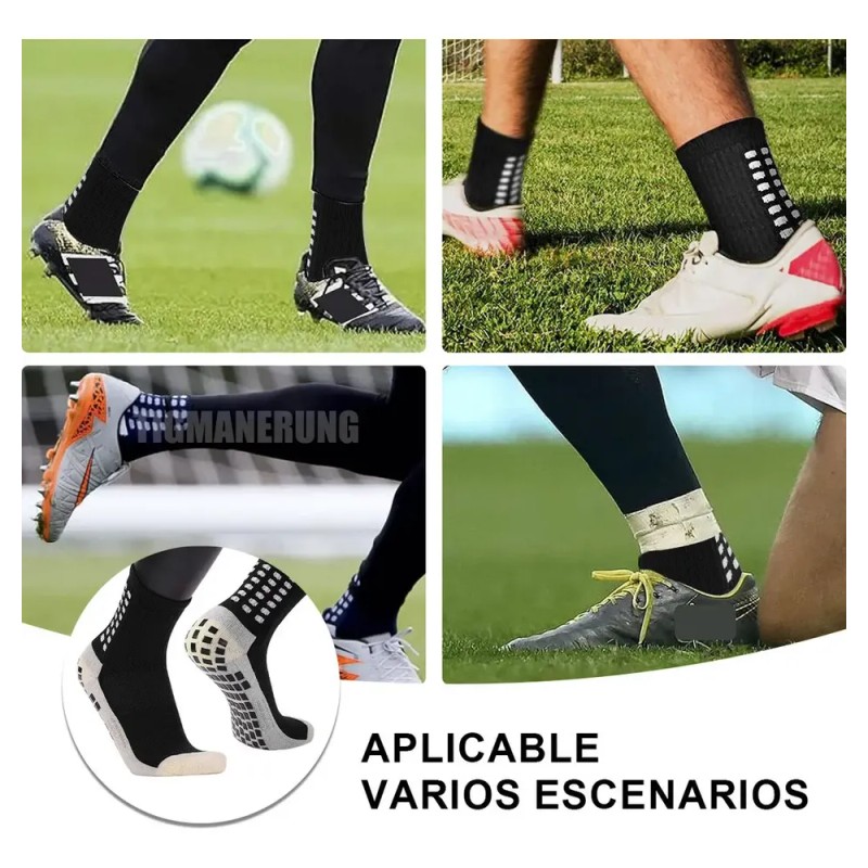 Calcetas Antideslizantes de Fútbol Tigmanerung para Adulto, Pack de 3