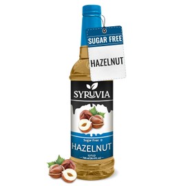 Syruvia Sugar-Free Hazelnut Syrup - 25.4 fl oz. Premium Coffee Flavoring Syrup. 0 Calories, Kosher, and Gluten-Free. Perfect for Drinks, Sodas, Shakes, Desserts, and More.