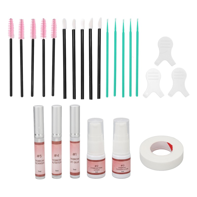 Eyebrows Perming Kit Long Lasting Brushes Cotton Swab Eyebrow Lift