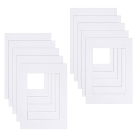Bhoulandi 10 Pcs Photo Mounts 8 x 6 to Fit 6 x 4, White Paper Acid Free Picture Mounts Mat, Cardboard Photo Mount for Frames for 6 x 4 Paintings Prints Image Artworks (8 x 6 inch)