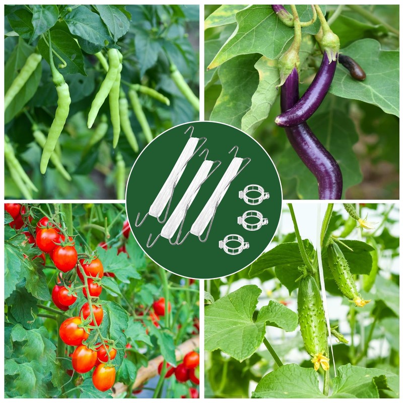 SFSSHUI Pack of 18 Tomato Hooks Metal, Double Tomato Hooks,