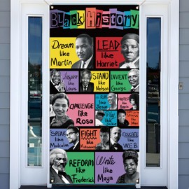 Buxiuer Black History Month Decorations February African American Heritage Celebration Party Door Cover School Classroom Office Door Decor