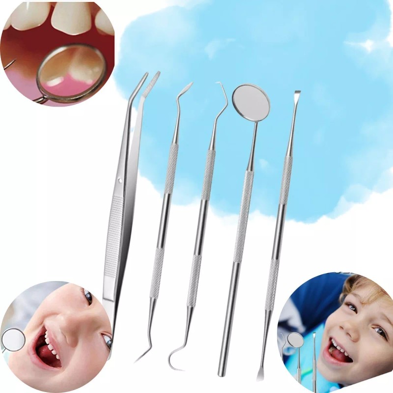 Veraly Set Herramientas Dentales Acero Inoxidable Con Estuche 5pz F