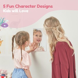 MYRO - Self-Adhesive Designed Mirror for Children – Wall-Mounted Shatterproof Acrylic Wall Mirror for Kids’ Bedroom, Nursery, School Locker & Playroom (My Dream Car)