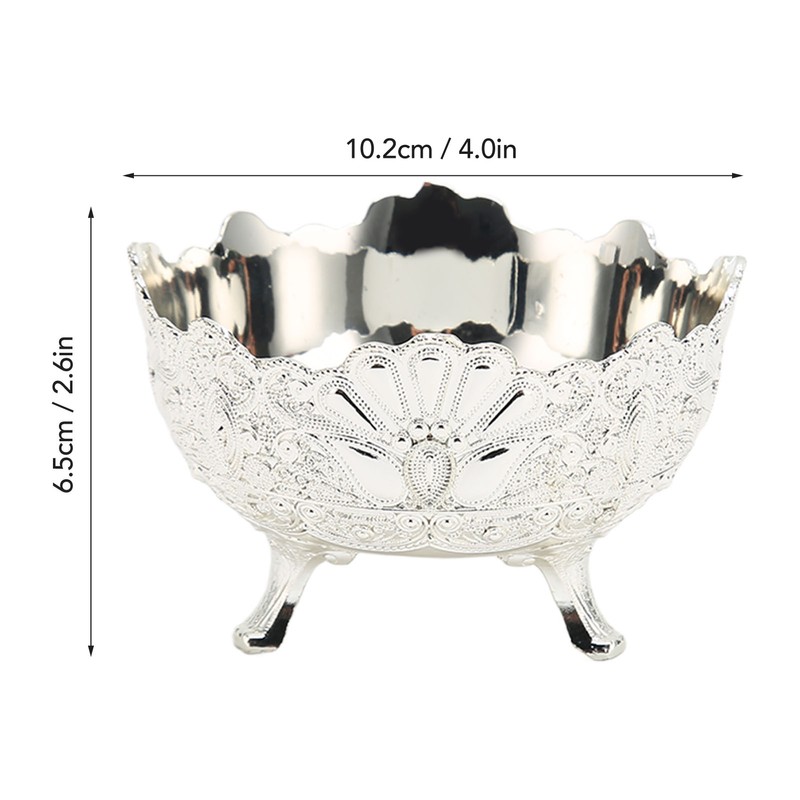 Serving Bowl European Style Retro Elegant Alloy Fruit Bowl for