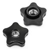 Wulankd 5 Pack Black 5/16"-18 Female Threaded 5 Star Shaped