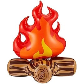 12 Inch Inflatable Campfire Props Fake Camping Party Campfire Party Scene Decoration, Indoor and Outdoor Camping Game Props Fire Inflatable Firewood Toys