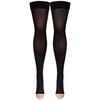 Truform Compression 20-30 mmHg Thigh High Open Toe Stockings Black,