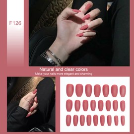 Uñas Postizas de 24 Piezas, Uñas Postizas de Bailarina en Uñas Uñas Postizas Acrílicas Completas, para Salón de Uñas Y Decoración(F126)