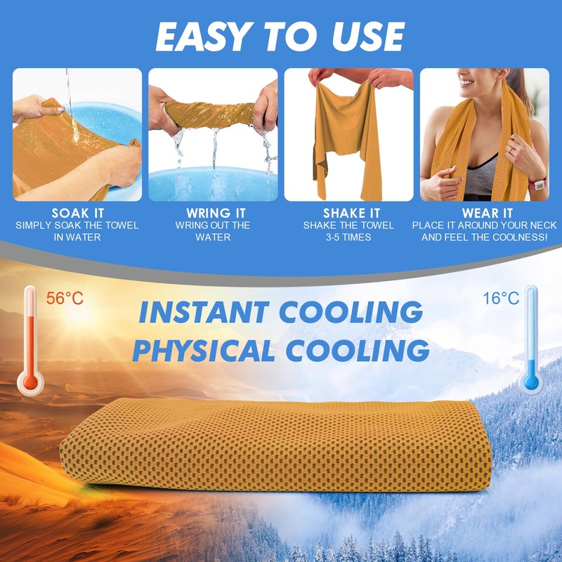 CSITE Cooling Towels (120x30cm) for Neck and Face, Ice Towel