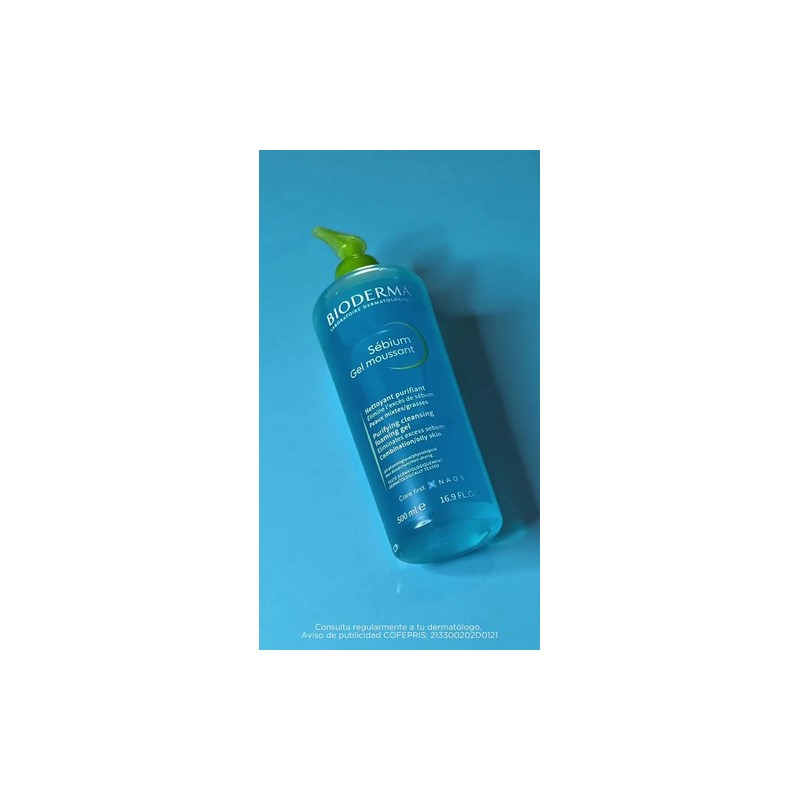 Bioderma Sébium Gel Moussant, Limpia y Purifica, Piel Mixta, 200