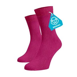 BENAMI Socks made of merino wool from a special mountain sheep breed of the highest quality, functional, anti-allergic, hydrophilic with high absorption capacity, Merino - Pink, 35 - 38