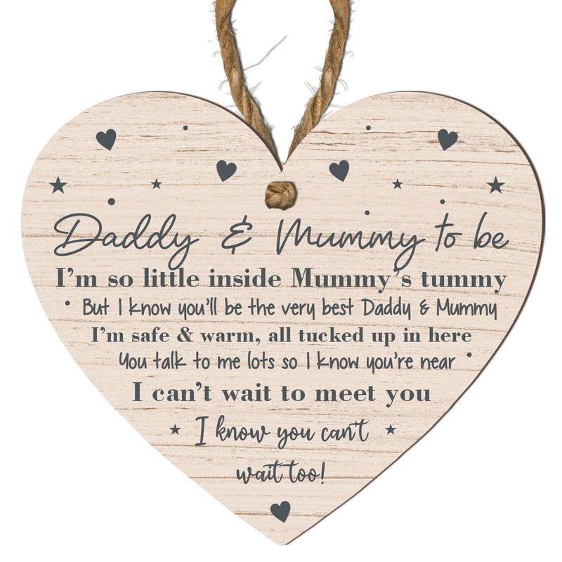 Handcrafted Countdown to Parenthood: Mummy & Daddy to Be Wooden