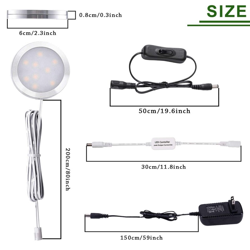 AIBOO LED Under Cabinet Lighting Dimmable with RF Remote Control,