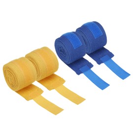 PATIKIL Boxing Hand Wraps, 197 Inch Length Elastic Boxing Wraps Cotton Fist Mitts Wrist Straps Protection for Muay Thai Martial Arts Kickboxing Bandages, Blue/Yellow