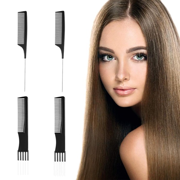4 Pcs High Gloss Comb, Rat Tail Comb, Segmented Comb,