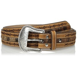 Nocona Belt Co. Men's Nocona Barbed Hair Center Belt, Brown, 38