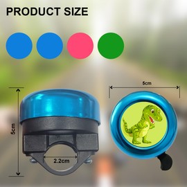 Children's Bicycle Bell, Children's Bicycle Bell, Boys and Girls, Mini Bell for Scooter, Children's Bike, Mountain Bike, Green Dinosaur