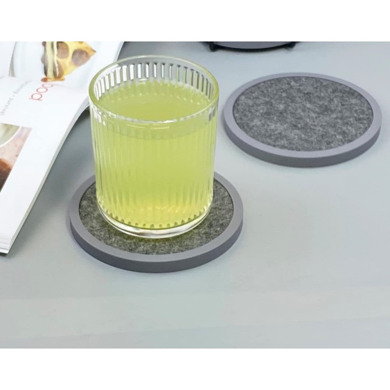 Absorbent Coasters for Drinks - 6packs, Silicone Coasters with Soft